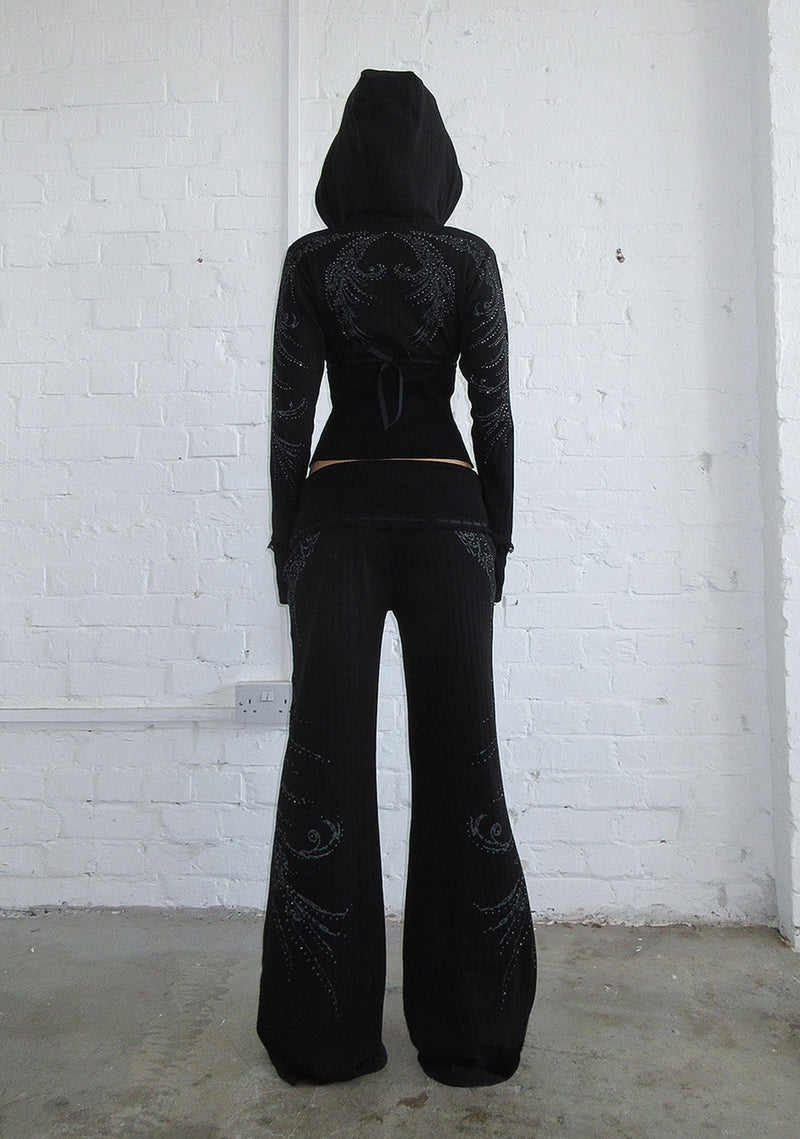 WHISPER RIBBON POINTELLE SCULPT PANTS BLACK