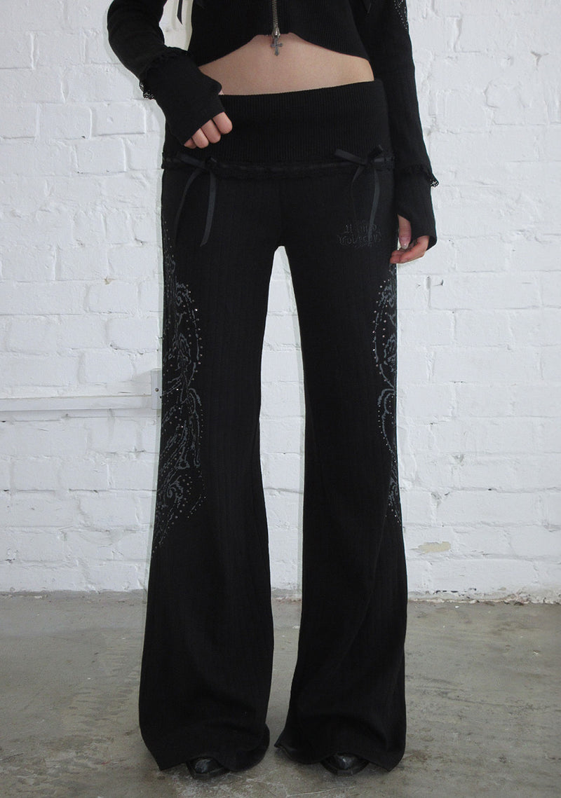 WHISPER RIBBON POINTELLE SCULPT PANTS BLACK