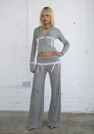 WHISPER RIBBON POINTELLE SCULPT PANTS GREY MARL