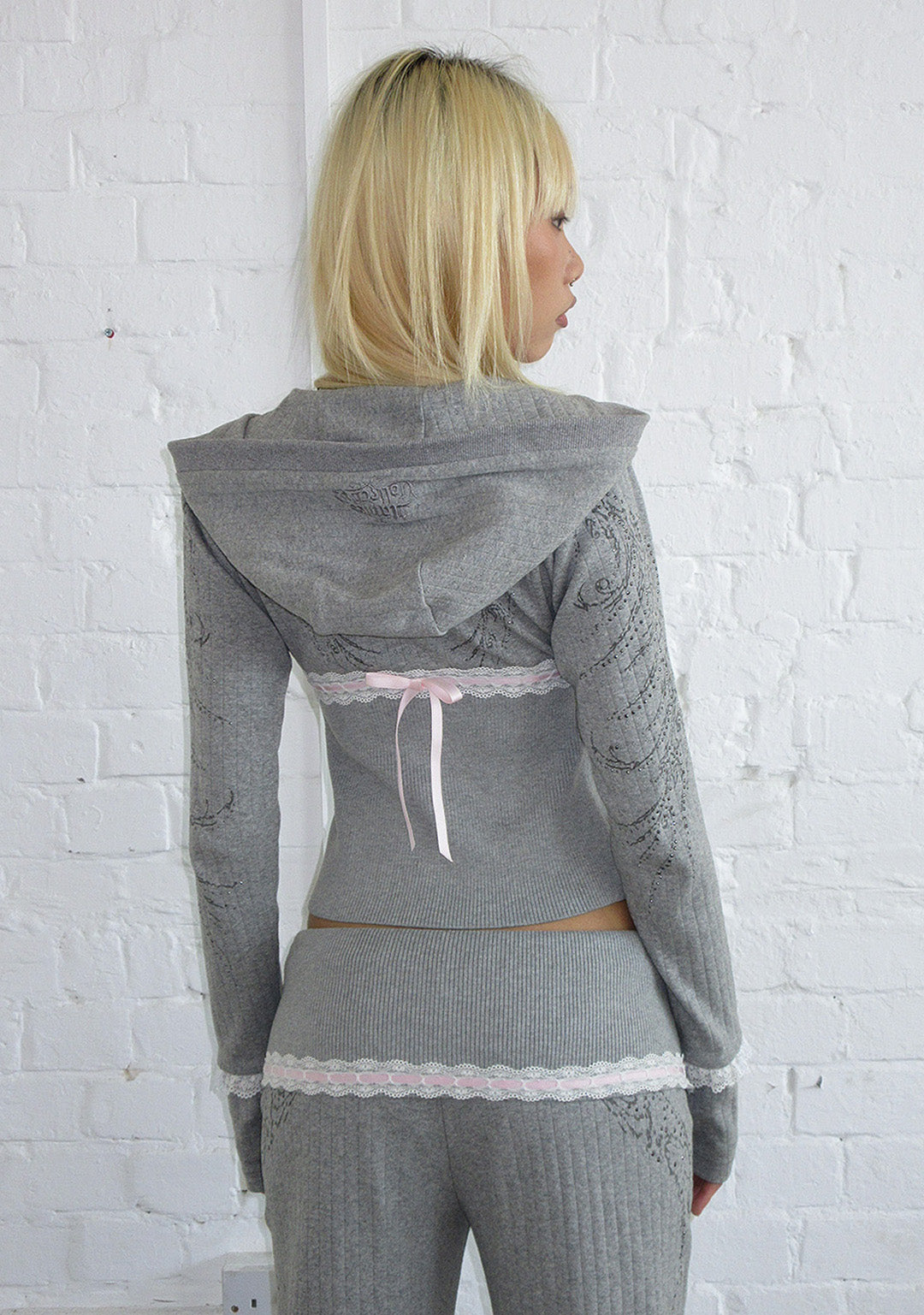 WHISPER RIBBON POINTELLE SCULPT PANTS GREY MARL