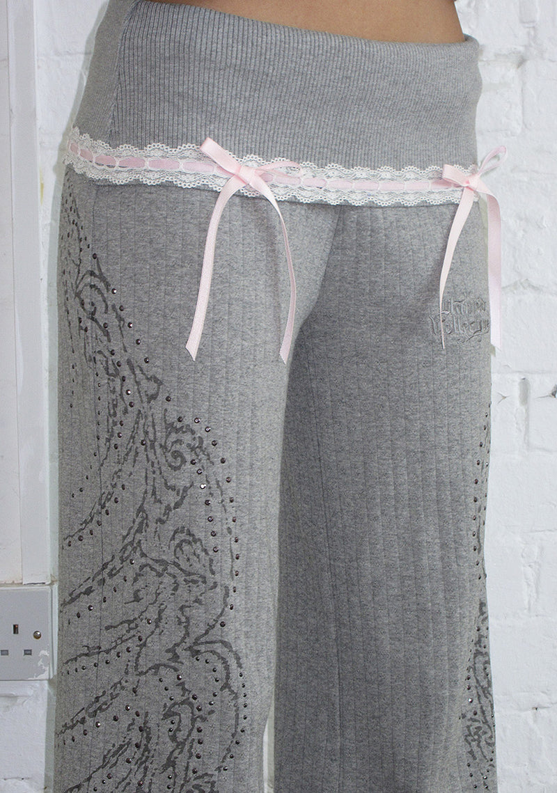 WHISPER RIBBON POINTELLE SCULPT PANTS GREY MARL