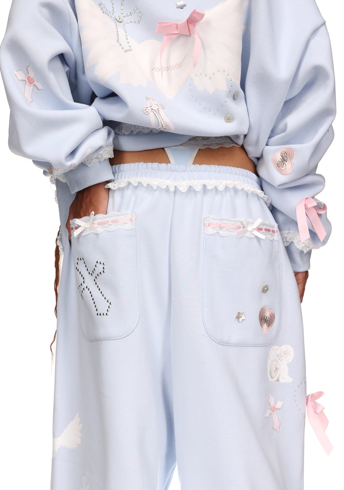WHISPER OVERSIZED SWEATPANTS BABY BLUE