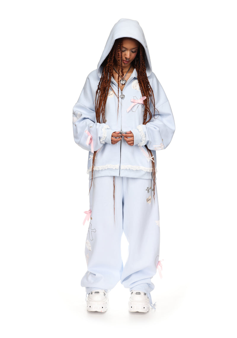 WHISPER ZIP HOODIE BABY BLUE