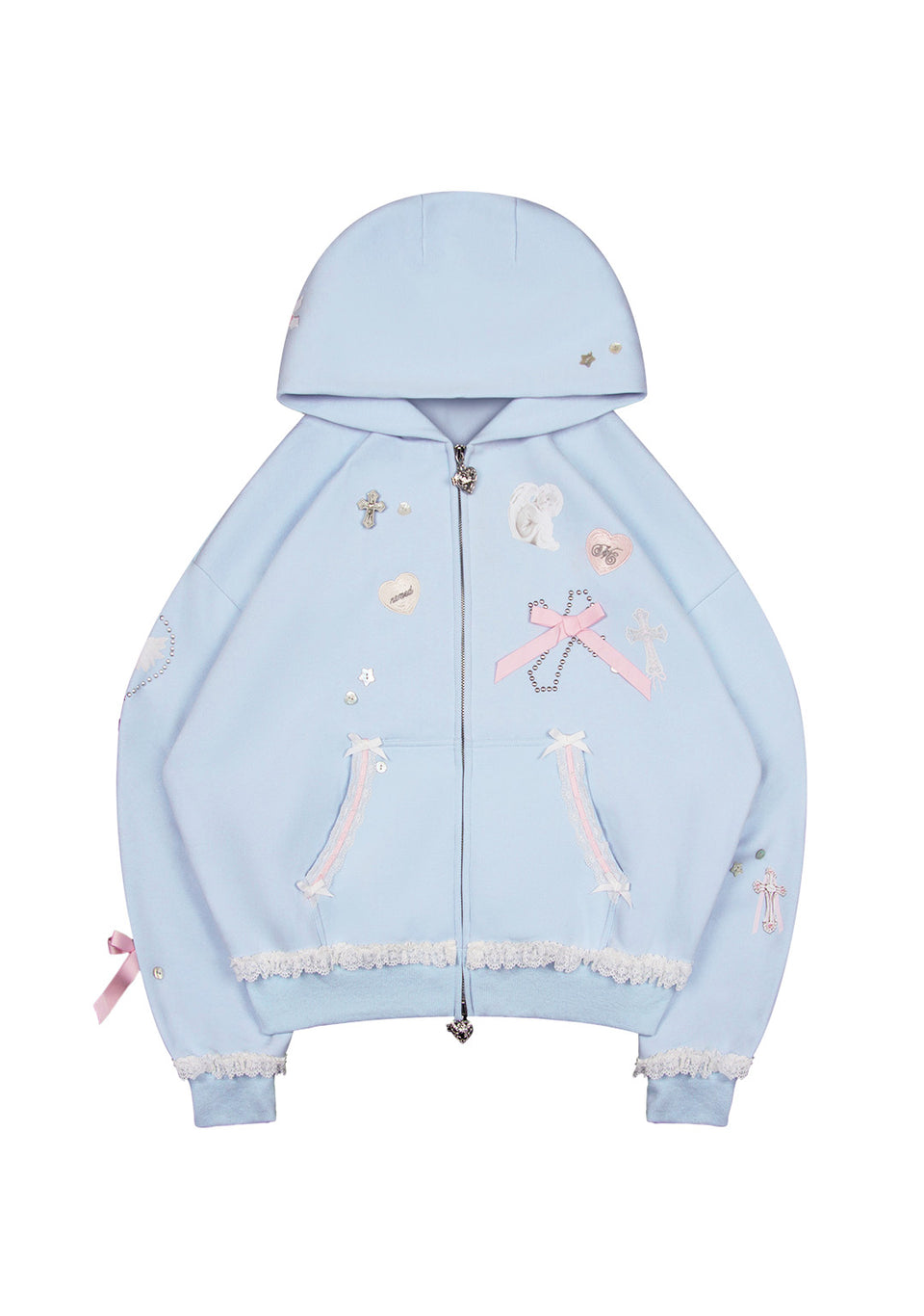 WHISPER ZIP HOODIE BABY BLUE