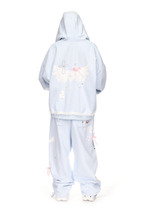 WHISPER ZIP HOODIE BABY BLUE