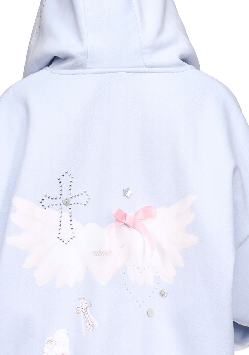 WHISPER ZIP HOODIE BABY BLUE