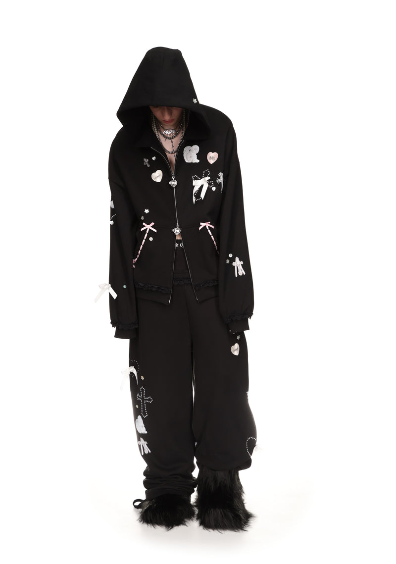 WHISPER ZIP HOODIE BLACK
