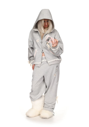 WHISPER ZIP HOODIE GREY MARL