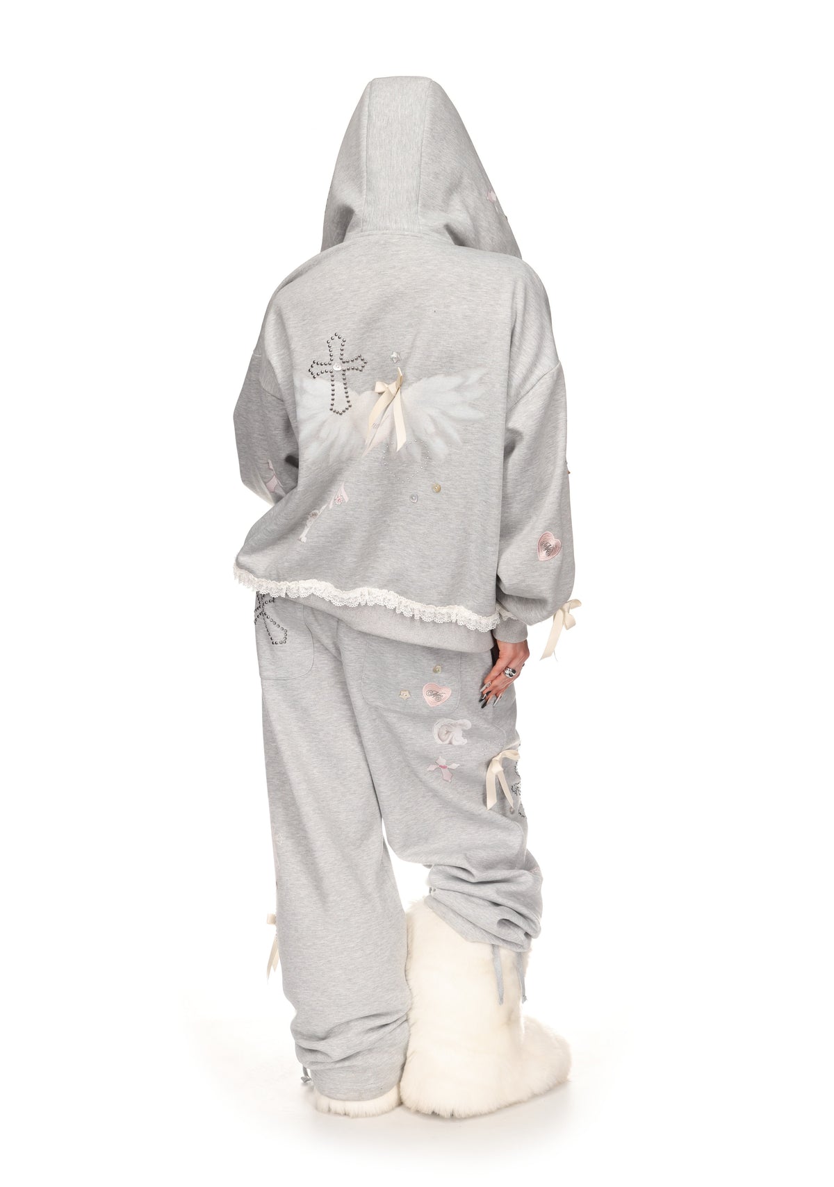 WHISPER ZIP HOODIE GREY MARL