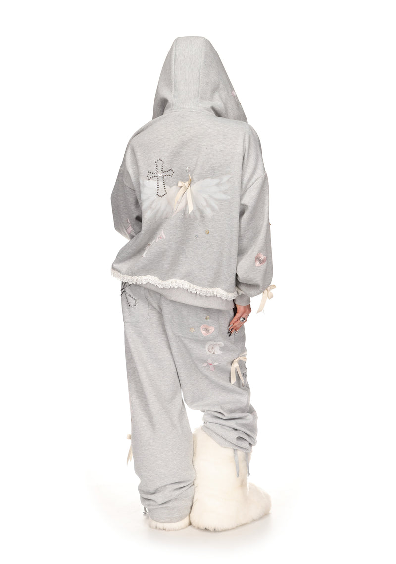 WHISPER ZIP HOODIE GREY MARL