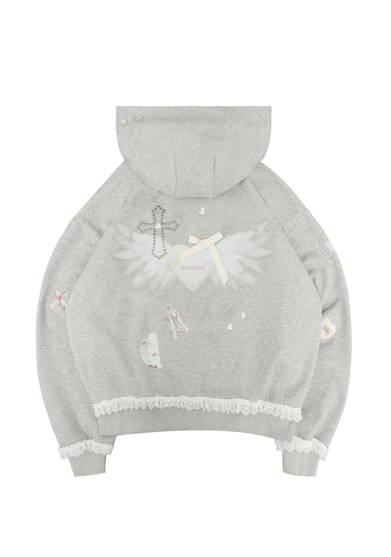 WHISPER ZIP HOODIE GREY MARL