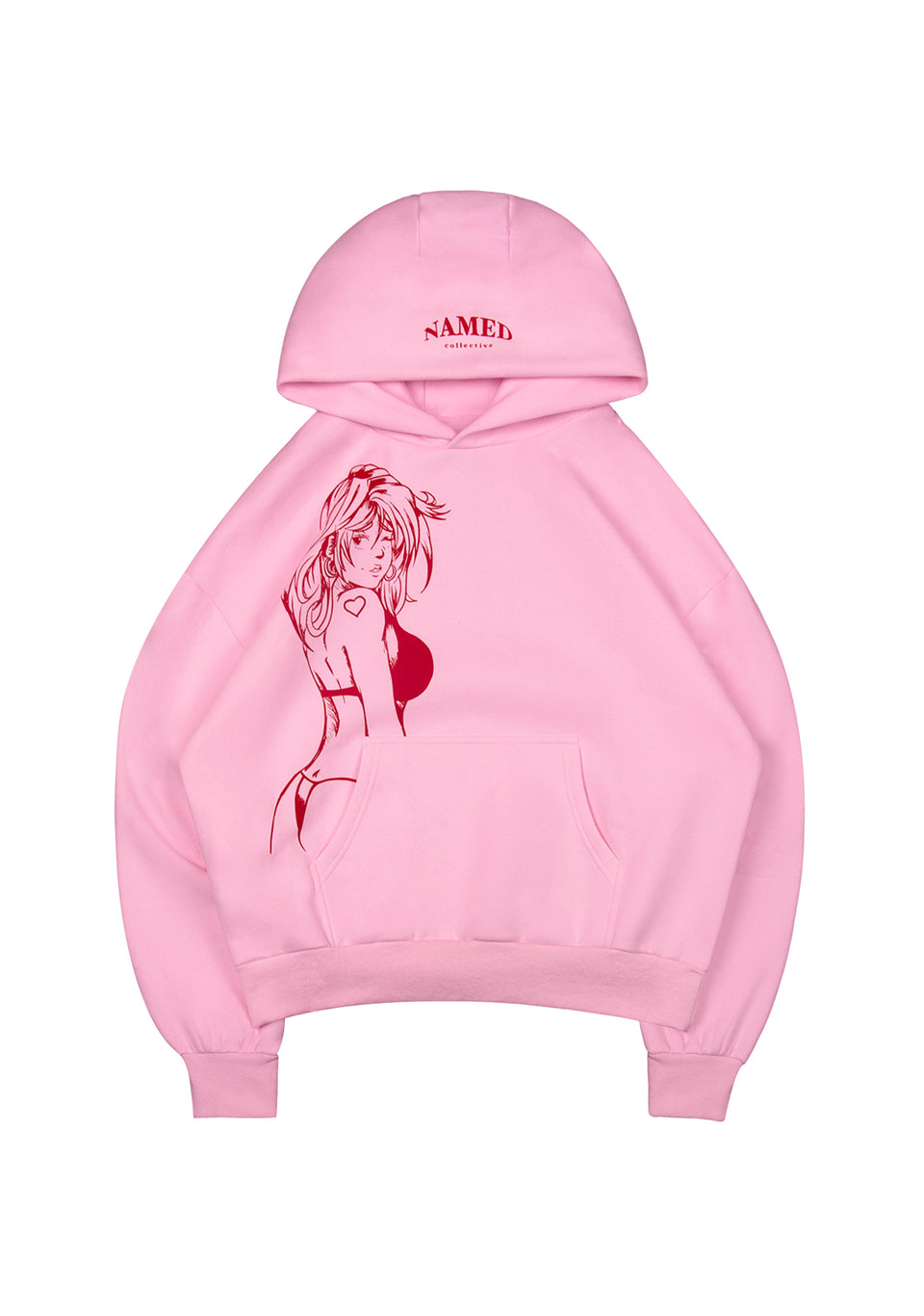 X-RATED PULLOVER HOODIE BABY PINK