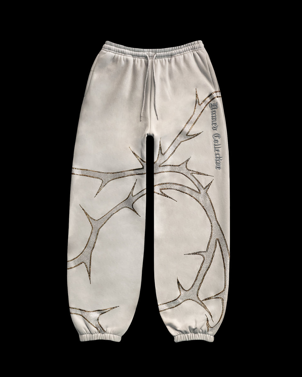 THORN RHINESTONE SWEATPANTS BONE